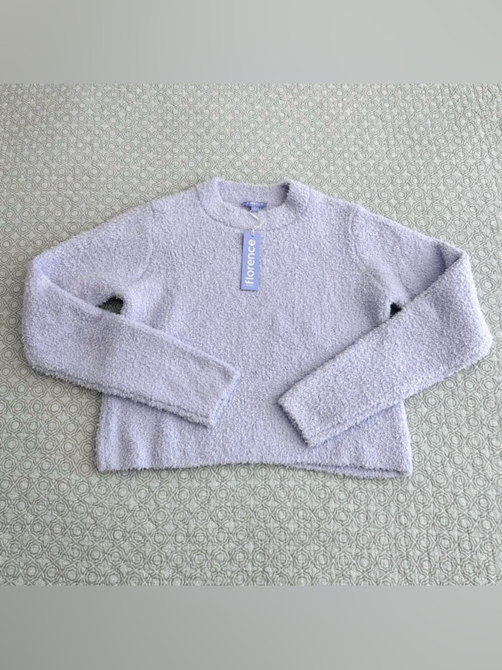 NEW! Florence by Mills Cozy Lavender Plush Pullover Sweater Eyelash Crewneck S - Picture 6 of 10
